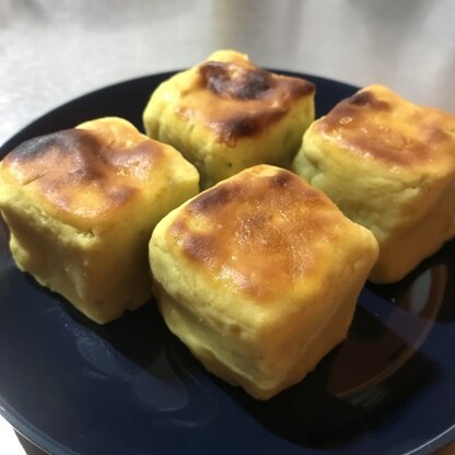 オーブントースターで作りました。甘さ控えめで美味しかったです。